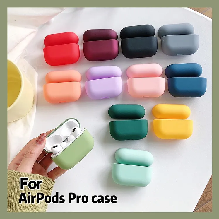 YOMILE прекрасный сплошной цвет песчаник PC чехол для наушников для Apple AirPods 3 Чехол AirPods3 цветной Full iphone Earpods аксессуары чехол