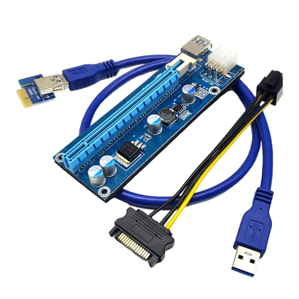 60 см ноутбук PCI-E PCI-e Riser Экспресс 1x до 16x USB3.0 USB 6Pin графическая карта расширения