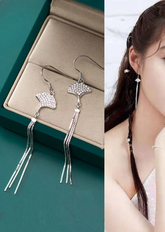 Маленькая юбка бахрома серьги для женщин кубический циркон серебро 925 классика