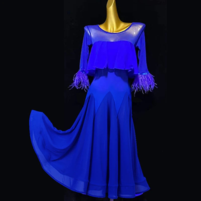 

Luxury women modern dance dress costumes sexy backless ballroom dance dress big swing waltz danceing dress