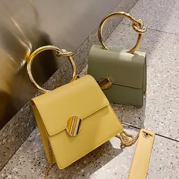 

Elegant Female Tote bag 2020 New Quality Leather Totes With Metal Handle Women's Designer Handbag Chain Shoulder Messenger Bag