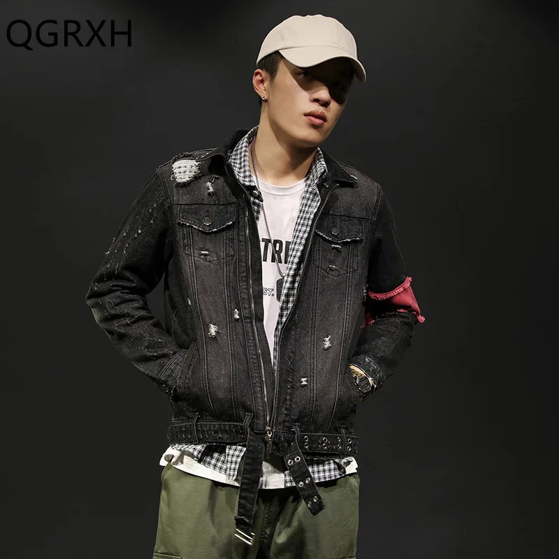 

2019 Autumn Men's Denim Jackets Hip Hop Jackets Coats Fashion High Quality Korean Style Vintage Jean Jacket Japanses Streetwear