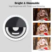 USB Charger led Selfie Ring Light Rechargeable Portable Clip-on Selfie Fill Light For Cell Phone/Girl Make-up
