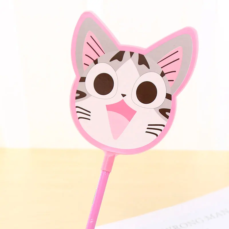 Корейские милые гелевые ручки Kawaii Cat Fan черные, голубые чернила Kawai канцелярские принадлежности для школы и офиса стационарный Чехол-Карандаш сумка для свадебного подарка - Цвет: pink 1pc