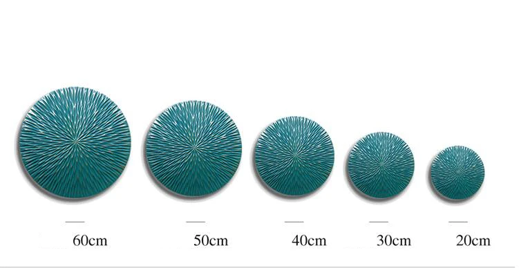Современный деревянный синий, Круглый настенный Висячие ремесла, украшения для дома гостиной настенные украшения для отеля офисная настенная декоративная наклейка