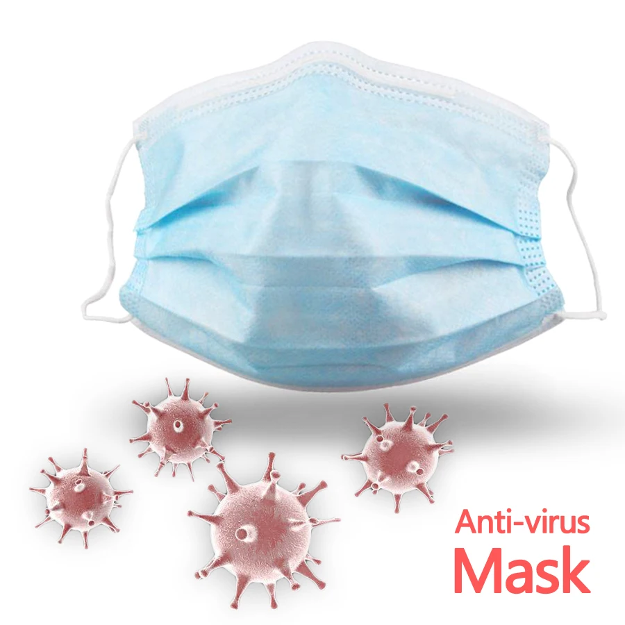 

10/50Pcs Disposable Medical Dustproof Surgical Face Mouth Masks Anti PM2.5Anti Influenza Breathing Safety Masks Face CareElastic