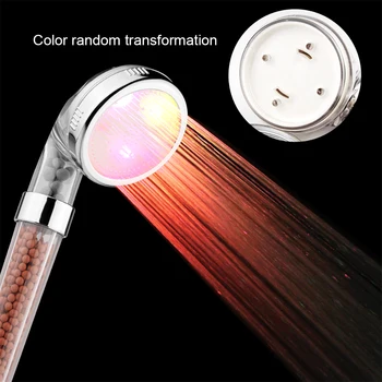 

Colorful LED Anion Shower Head SPA Pressurized Shower Head Water Saving Shower Nozzle For Home SPA Hotel