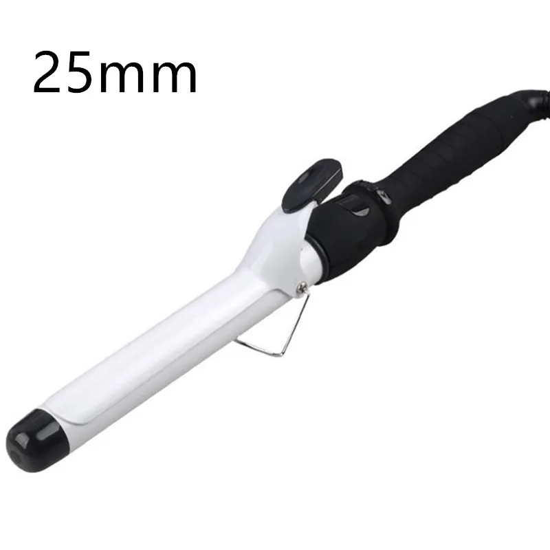 White 25mm Профессиональные электрические керамические щипцы для завивки волос с ЖК-дисплеем, вращающиеся локоны, инструмент для укладки волос 15#901 - Цвет: White 25mm