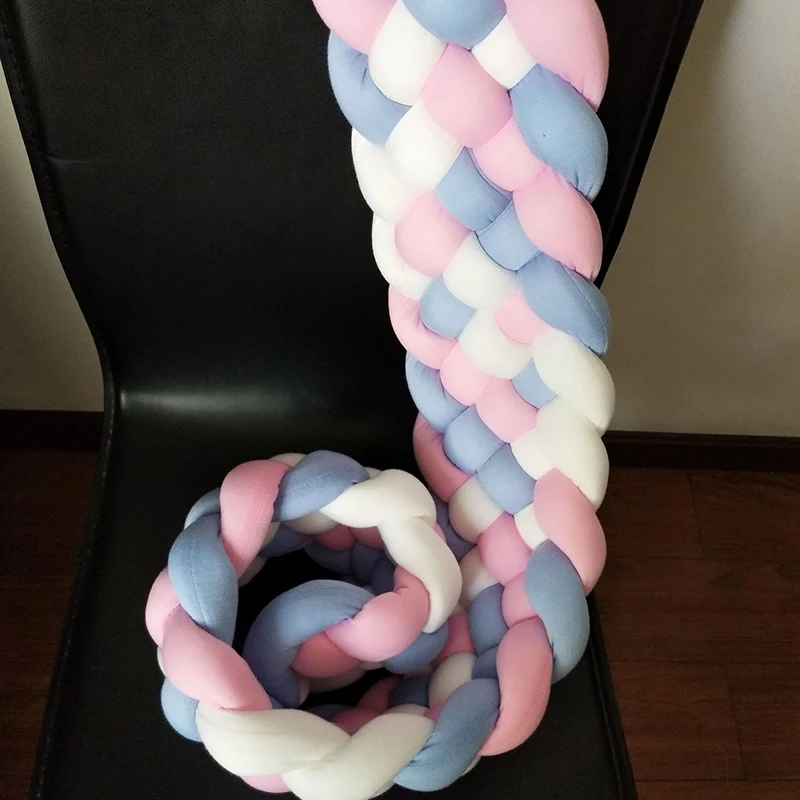 3-4M 6 knotted cot bumper baby braid protective cradle protector for cot bumpers in the crib protector bedroom girl decoration