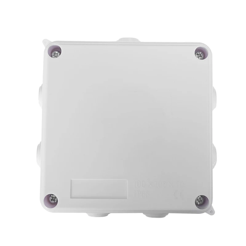 Белый ABS IP65 водонепроницаемый корпус квадратная распределительная коробка 100x100x70 мм