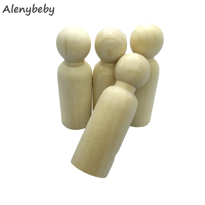 90mm man 10 шт. 90 мм мальчик и девочка деревянные фигурки для украшения свадебного торта Неокрашенные Фигурки DIY ремесла поставки детские игрушки Рождественские украшения для дома - Цвет: 90mm man