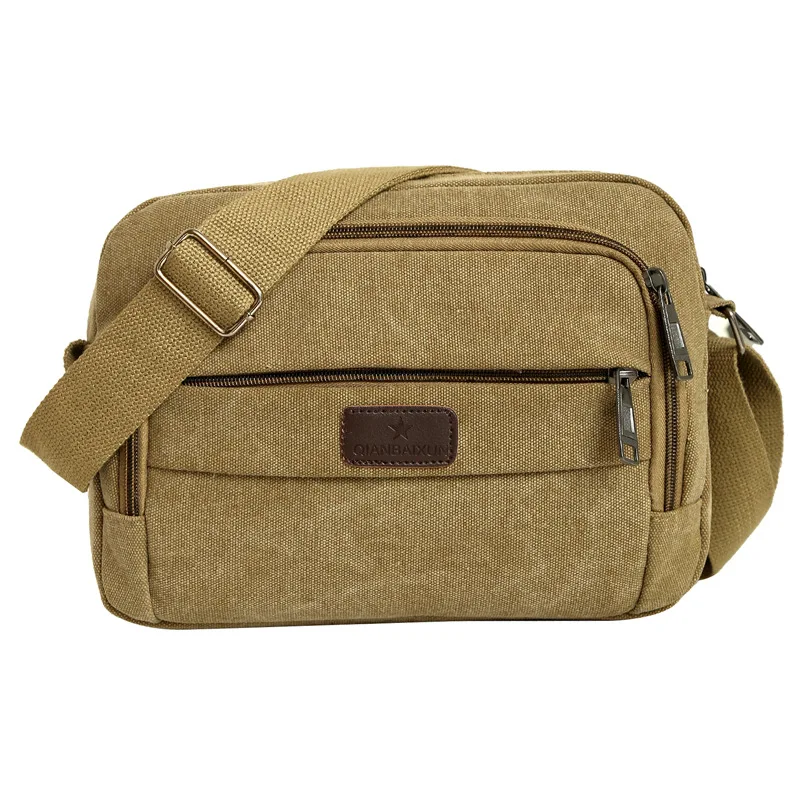

2019 Spring And Summer New Style Canvas Casual Korean-style Men's Bag Shoulder Cloth Bag Simple Wear-Resistant Breathable Cross