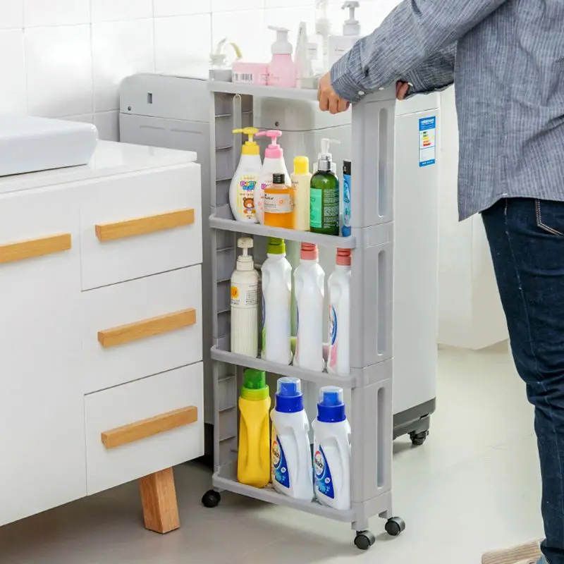 

Storage Rack Multi-Function ShelvesBathroom Storage Rack Kitchen Narrow Cabinet Washing Machine Thelf Floor-standing