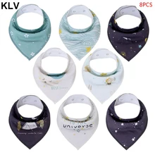 8 шт./компл. для маленьких мальчиков и девочек Треугольники нагрудники регулируемый защелки для вытирания слюней младенцев Полотенца