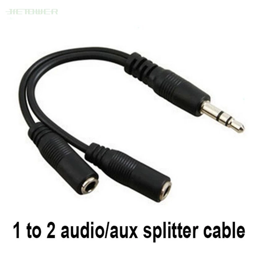 3 5mm Male Splits Two 3 5mm Female Headphone Audio Adapter Cable Professional Audio Line Hot Sell 300pcs lot
