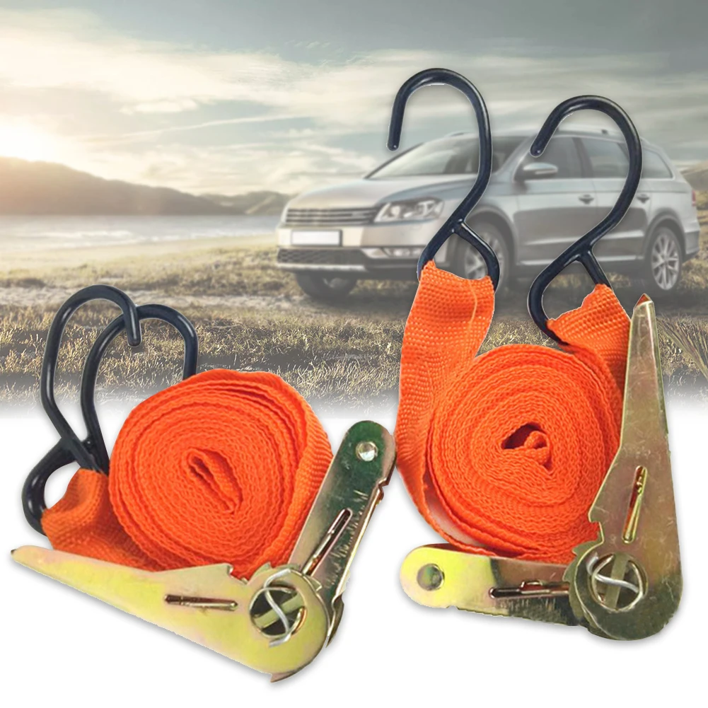 Adjustable Design Car Tension Rope Tie Down Strap Strong Ratchet Belt Luggage Bag Cargo Lashing Rope Belt black Jasnyfall