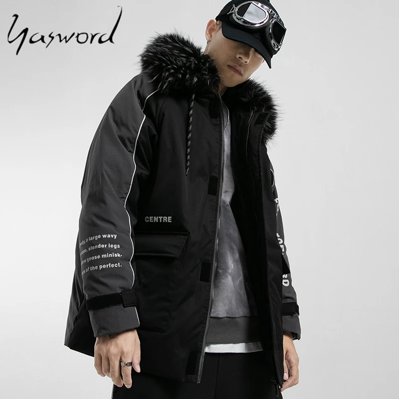 Yasword, Мужская парка, плотное пальто, зимние куртки, теплые зимние повседневные пальто, ветронепроницаемые, с капюшоном, с мехом, мужская верхняя одежда, с хлопковой подкладкой, пальто