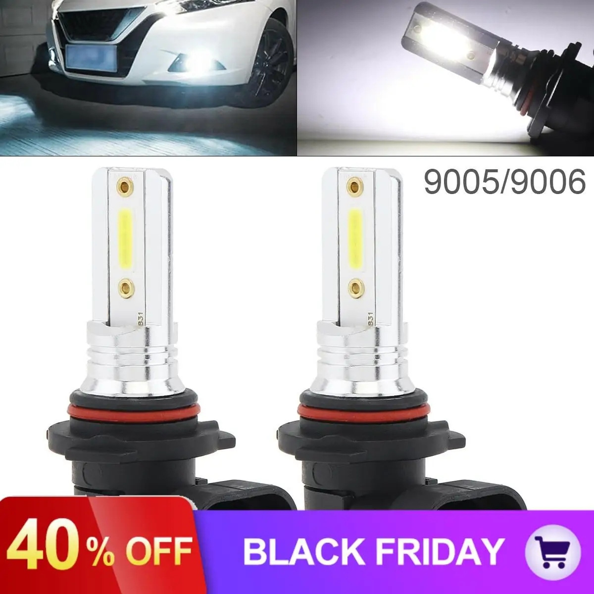 2 шт. 12V 9005 9006 COB SMD светодиодный Противотуманные фары Дневные Фары Светильник 1200LM 6500 K-7500 K белый, вождения, бега, противотуманные фары Дневные Фары Лампы авто светильник лампы