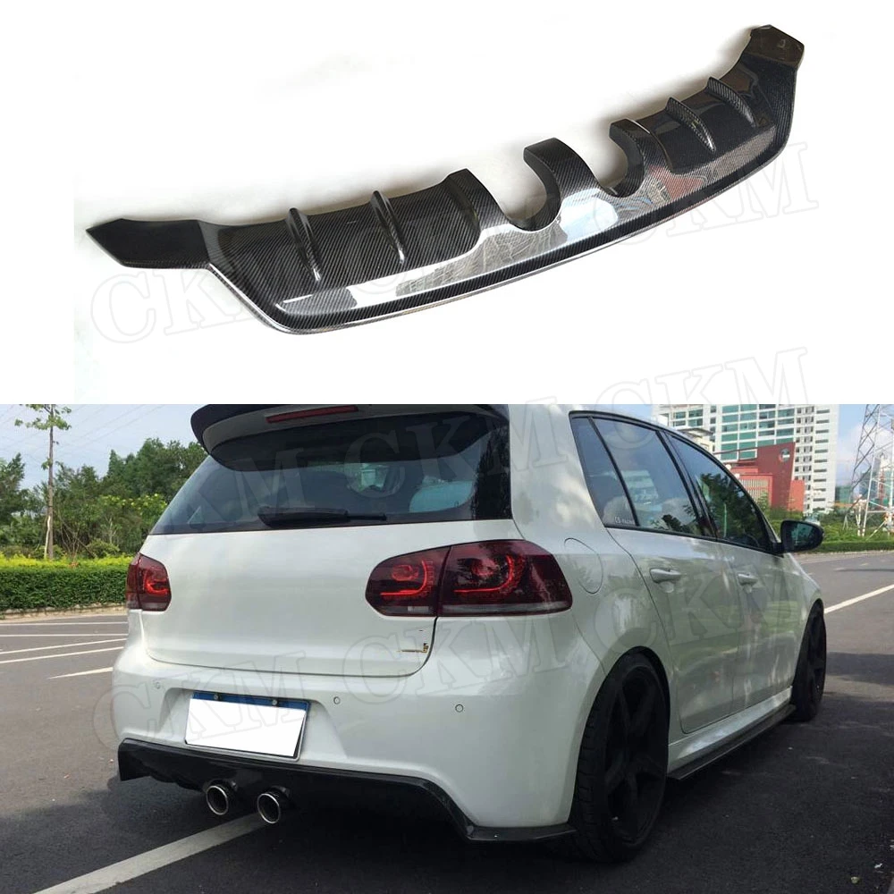 Диффузор для губ заднего бампера из углеродного волокна VW Golf 6 VI MK6 R20 2010 2013 FRP E Style