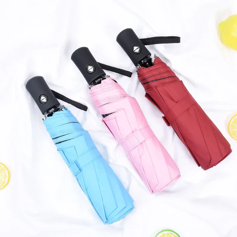 

Fully Automatic Open since the Resumption of All-Weather Umbrella Three Folding Parasol Vinyl Sun-resistant Parasol Customizable