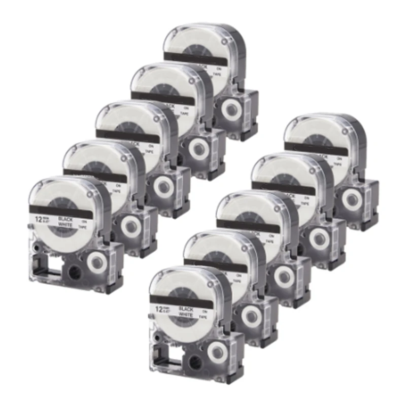 

Label 12Mm Cassette Refills Compatible for Epson LabelWorks LC-4WBN9 for LW-300 LW-400 LW-500 LW-600P LW-700 Clear