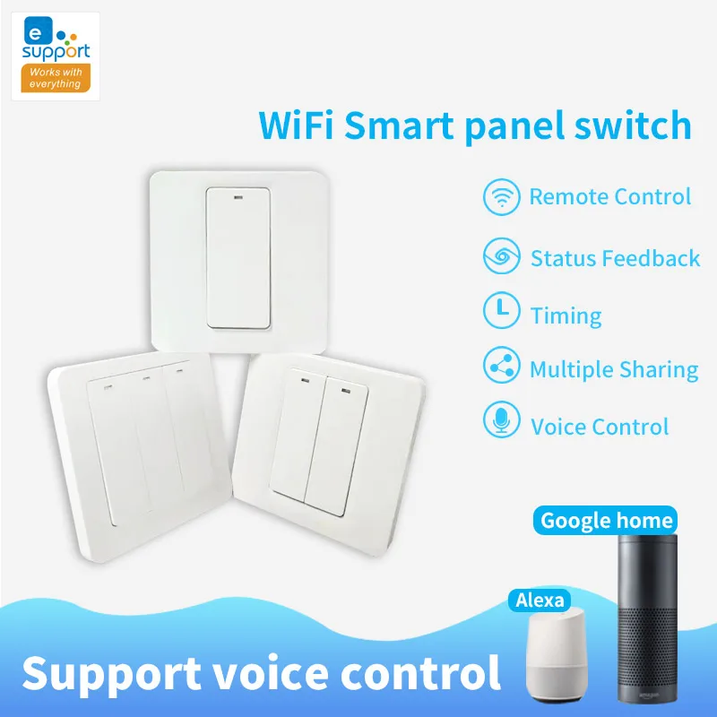  Lonsonho Smart Wifi Switch eWeLink App 1 2 3 Gang EU UK 220V Wireless Remote Control Works With Ale - 4000113927703