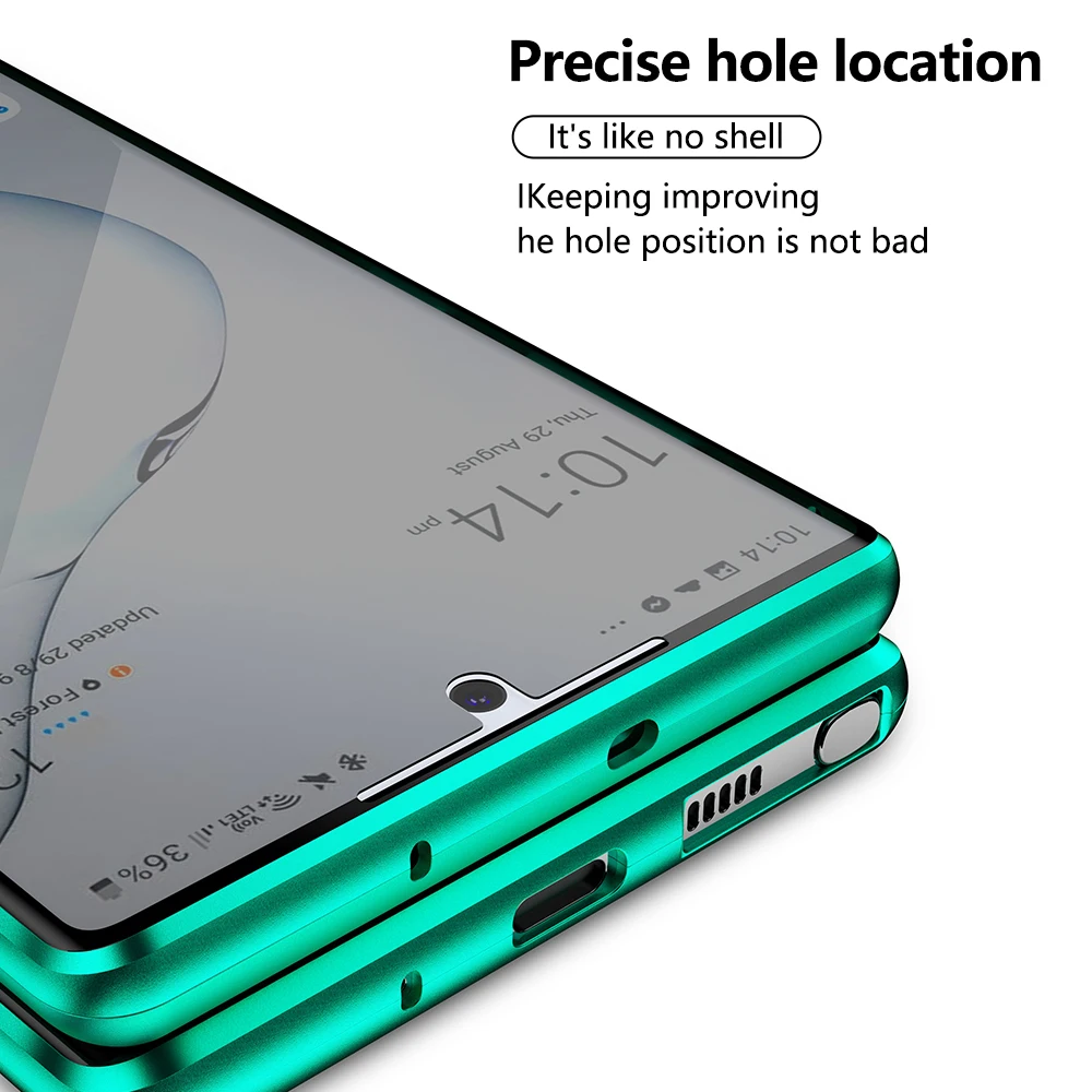 Металлический чехол с магнитной адсорбцией для samsung Galaxy Note 8, 9, 10 Plus, S10, S9, S8 Plus, антишпионский чехол для экрана