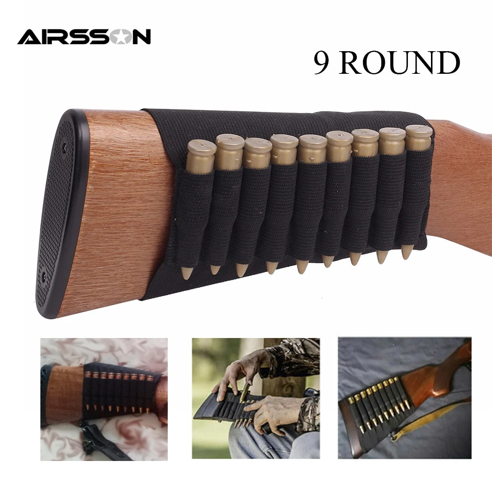 9 Shells Airsoft Tactical Gun Rifle Buttstock Shell Cartridge Holder