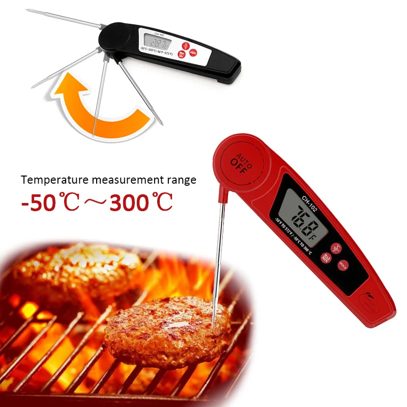 

Foldable Food Thermometer Digital Meat BBQ Thermometer Waterproof Cooking Probe Oven Thermometer Probe Type Temperature Gauge
