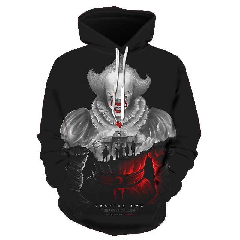  2019 New Arrival Horror Movie Character Chucky 3D Printed Fashion Hoodies Men Women Casual Clown St