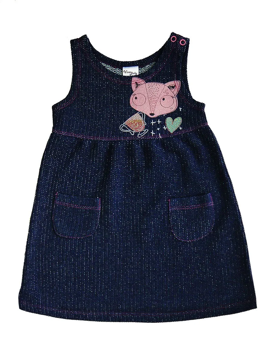 Платье для девочки Viva Baby D6504-2 темно-синий