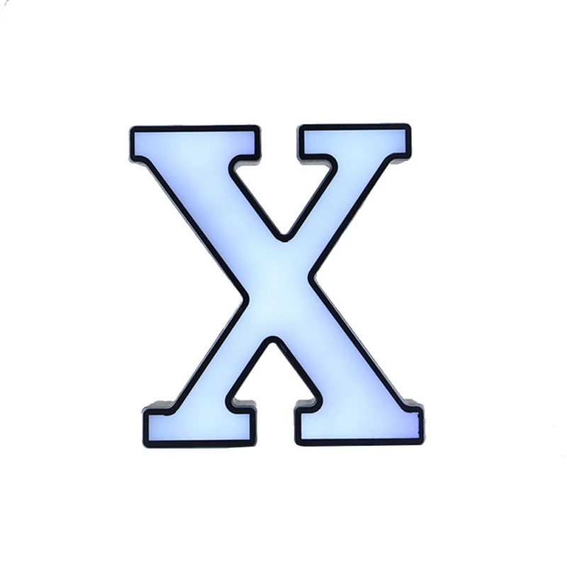X W-Z письмо Ночной свет СИД Алфавит Батарея украшение для стен дома вечерние украшение на свадьбу День рождения подарок ко Дню Святого Валентина - Испускаемый цвет: X