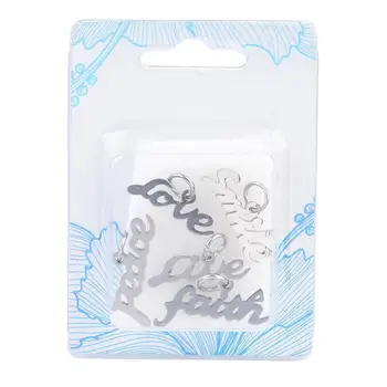 

5pcs Message Theme Charms Stainless Steel Enamel Pendants for Jewelry Making