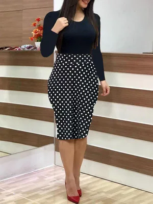 Long sleeve Dot Oushisun/Большие размеры, сексуальное женское осеннее платье Boidycon, повседневные женские платья, изящная упаковка, женское платье с принтом в бедрах, Vestido - Цвет: Long sleeve Dot
