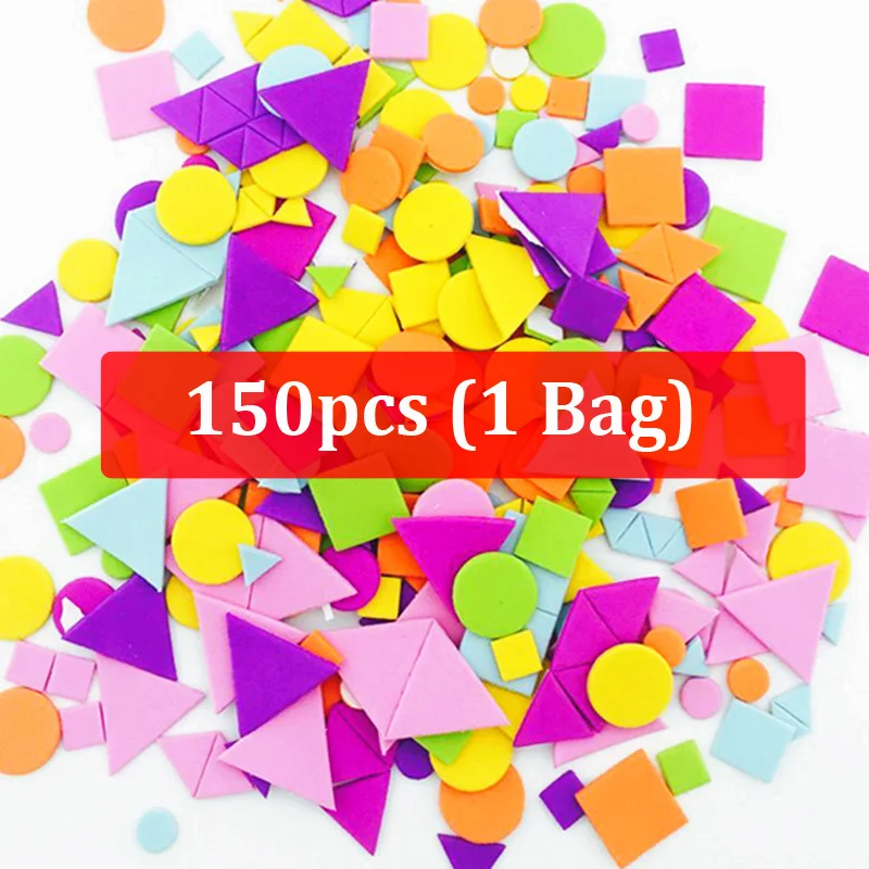 150/300/600pcs Foam Stickers Geometry Puzzle Self-Adhesive EVA Stickers Children Education DIY Toys Crafts Arts Making Gift ZXH 7