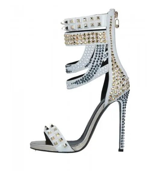Moraima Snc Newest Rivets Studs Gladiator Heels Stiletto Heel Sandals Summer Sexy Open Toe Ankle Strap Thin Woman Shoes | Обувь
