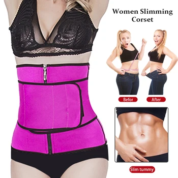 

Women Waist Trainer Body Shaper Shaperwear Fajas Colombianas Girdle Corset Tummy Control Belt Slimming Belly Cincher Belts