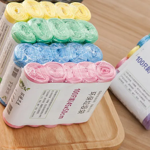 400pcs Подвесной мешок для мусора на дверь шкафа для кухни, подвесной мешок для мусора для кухонного шкафа, 100 шт, цветной пластиковый мешок для мусора, утолщенный - Цвет: 400pcs