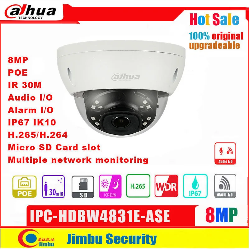 Оригинальная IP-камера Dahua 8 Мп фотокамера видеонаблюдения H.265 / H264 IR30M 4K купольная