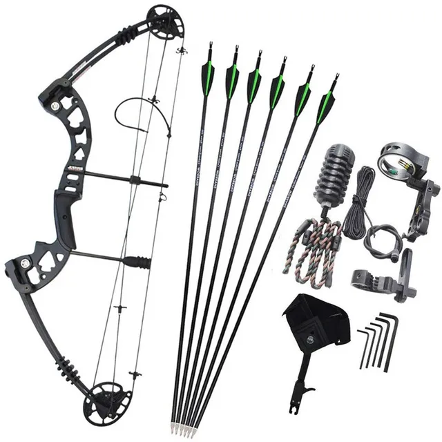  US $161.60 Archery 55lbs Compound Carbon Arrows Adjustable 310FPS Adult Outdoor Hunting Shooting 