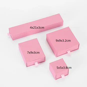 شراء400pcspf Pink-5X5cm صناديق مطبوعة مع شعار الذهب الشحن إلى فرنسا
