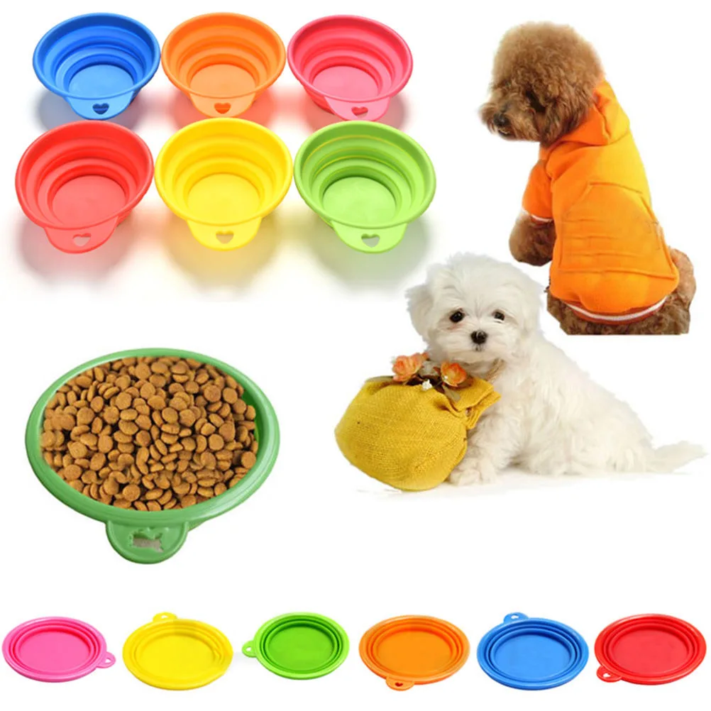 Pet Portable Silicone Collapsible Foldable Feeding Bowl Water Dish Feeder