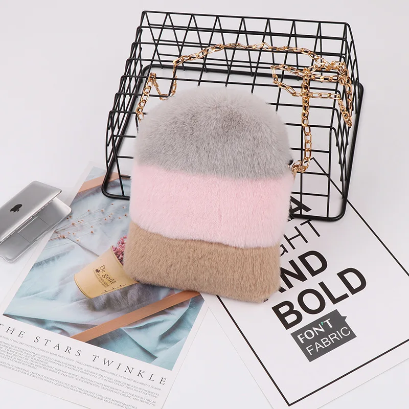 

Litting Faux Fur Crossbody Bags for Women Winter Purses and Handbags Girls Small Wallet Purse Tote Clutch Shoulder Bag Cute