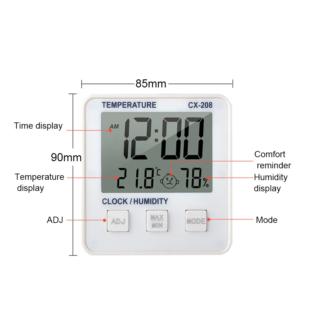 Термометр гигрометр беспроводной цифровой ЖК-дисплей подсветка температура цифровой монитор влажности домашний инструмент для измерения