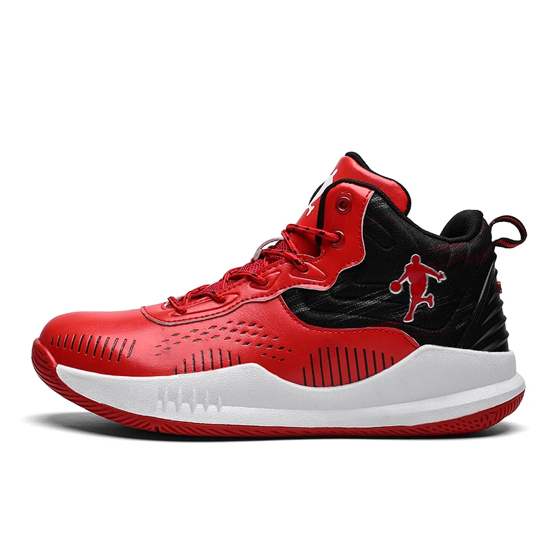 Man High-top Jordan Basketball Shoes Men's Cushioning Light Basketball Sneakers Anti-skid Breathable Outdoor Sports Jordan Shoes - Цвет: Красный