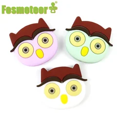 Fosmeteor New 5pcs Silicone Mini Owl Beads Cute BPA Free Baby Silicone Teether Food Grade Rodents DIY Baby Teething Toys Gift