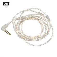 Плотным верхним ворсом KZ с серебряным покрытием обновления кабель наушников съемный аудиошнур 3,5 мм 3-сваевыдрегиватель для ZS3/ZS5/ZS6/ZSA/ZS10/AS10/ES4 наушники