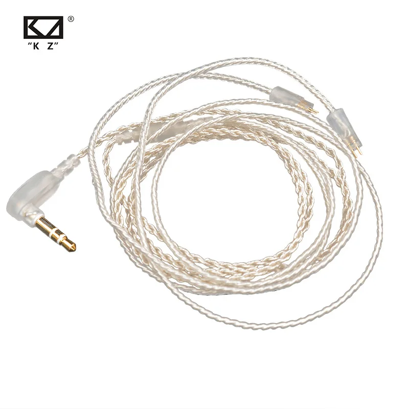 

KZ Silver plated Upgrade Earphone Cable Detachable Audio Cord 3.5mm 3-pole Jack for ZS3/ZS5/ZS6/ZSA/ZS10/AS10/ES4 Headphones