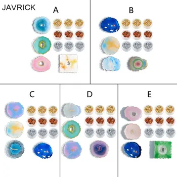 

4Pcs Irregular Wave Shape Silicone Geode Coaster Resin Molds with Foil Flakes