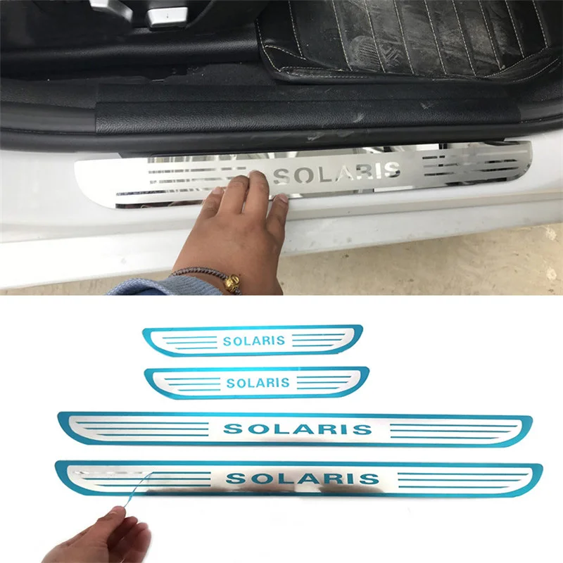 4 шт./лот автомобильные наклейки из нержавеющей стали для Hyundai Solaris 2012-2019 |